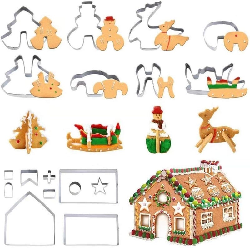Hovillage 3D Gingerbread House Cookie Cutter Set - Image 2